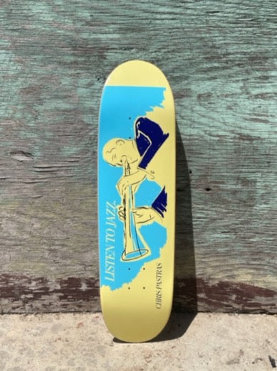 CLASSIC LARGE 90s EGG/FOOTBALL SHAPE: Chris Pastras "Listen To Jazz" 8.75"