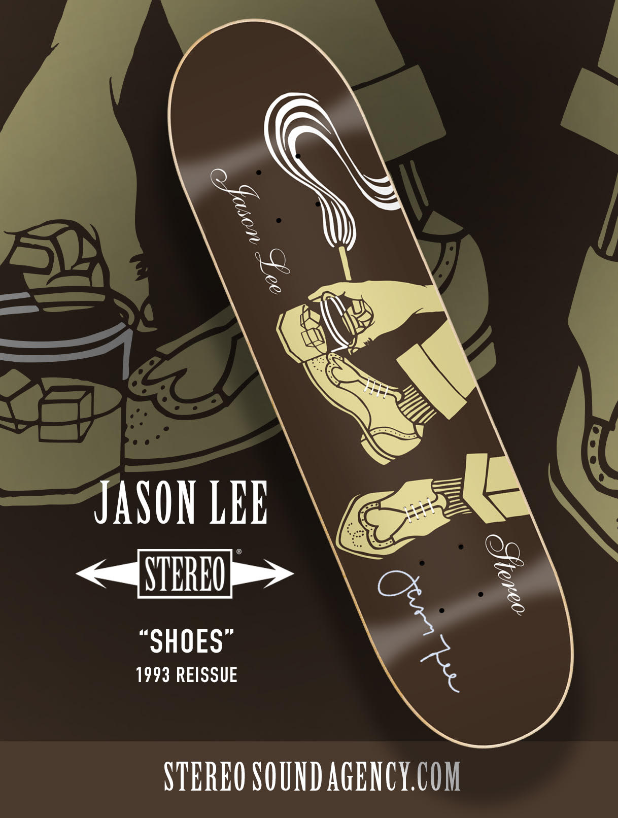 SIGNED! Jason Lee "Shoes: 1993 REISSUE on a 7.5" O.G. shape & 8.5"