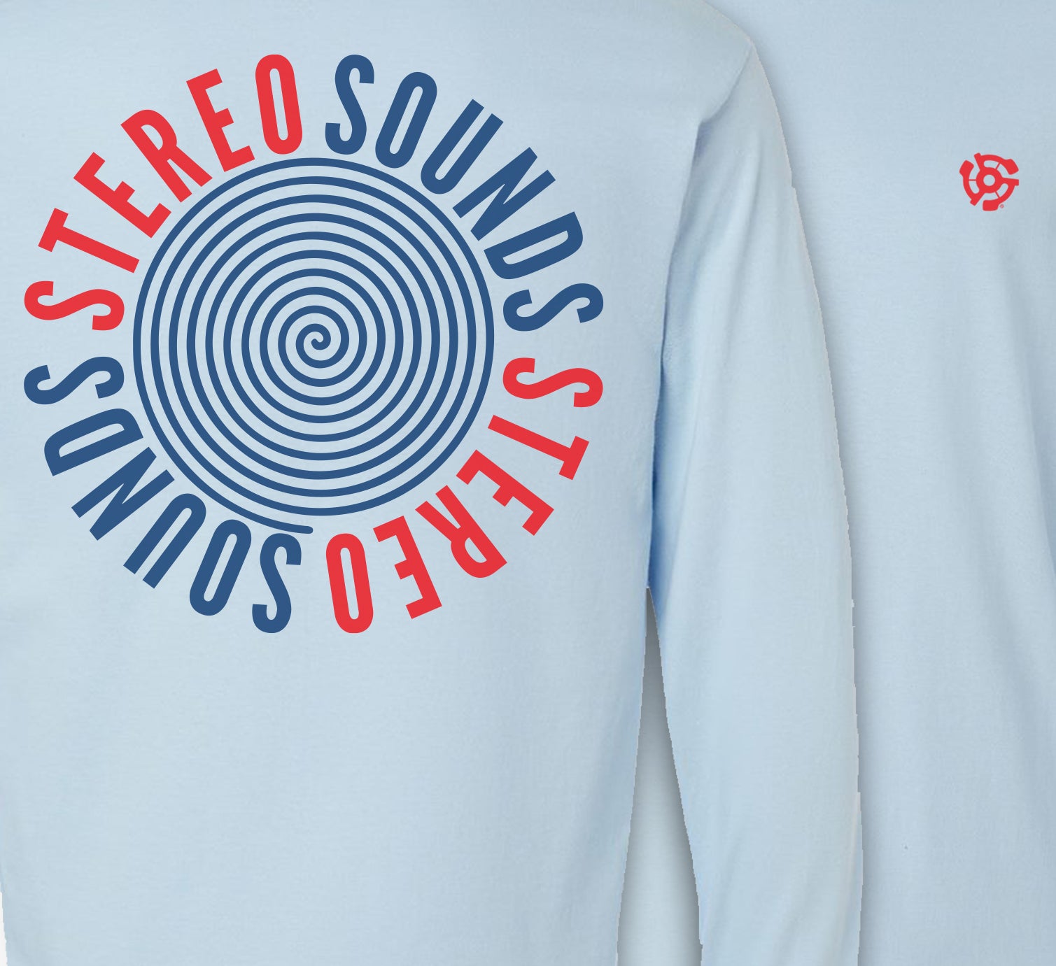 Stereo Sounds Spiral Long Sleeve Tee - Light Blue