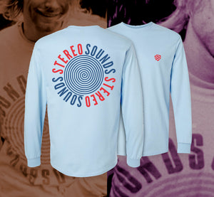 Stereo Sounds Spiral Long Sleeve Tee - Light Blue
