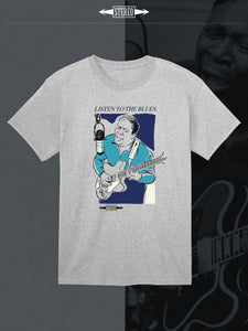 Listen To The Blues Tee• Heather Grey