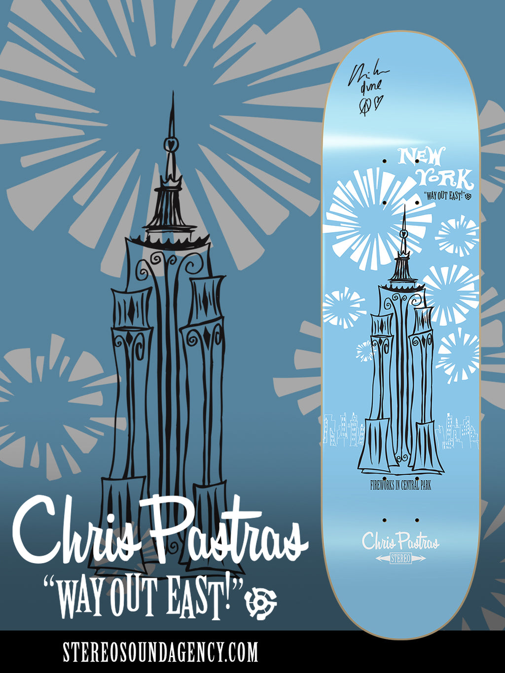 SIGNED 20th Anniversary : “Way Out East" NY. Chris Pastras 8.5"