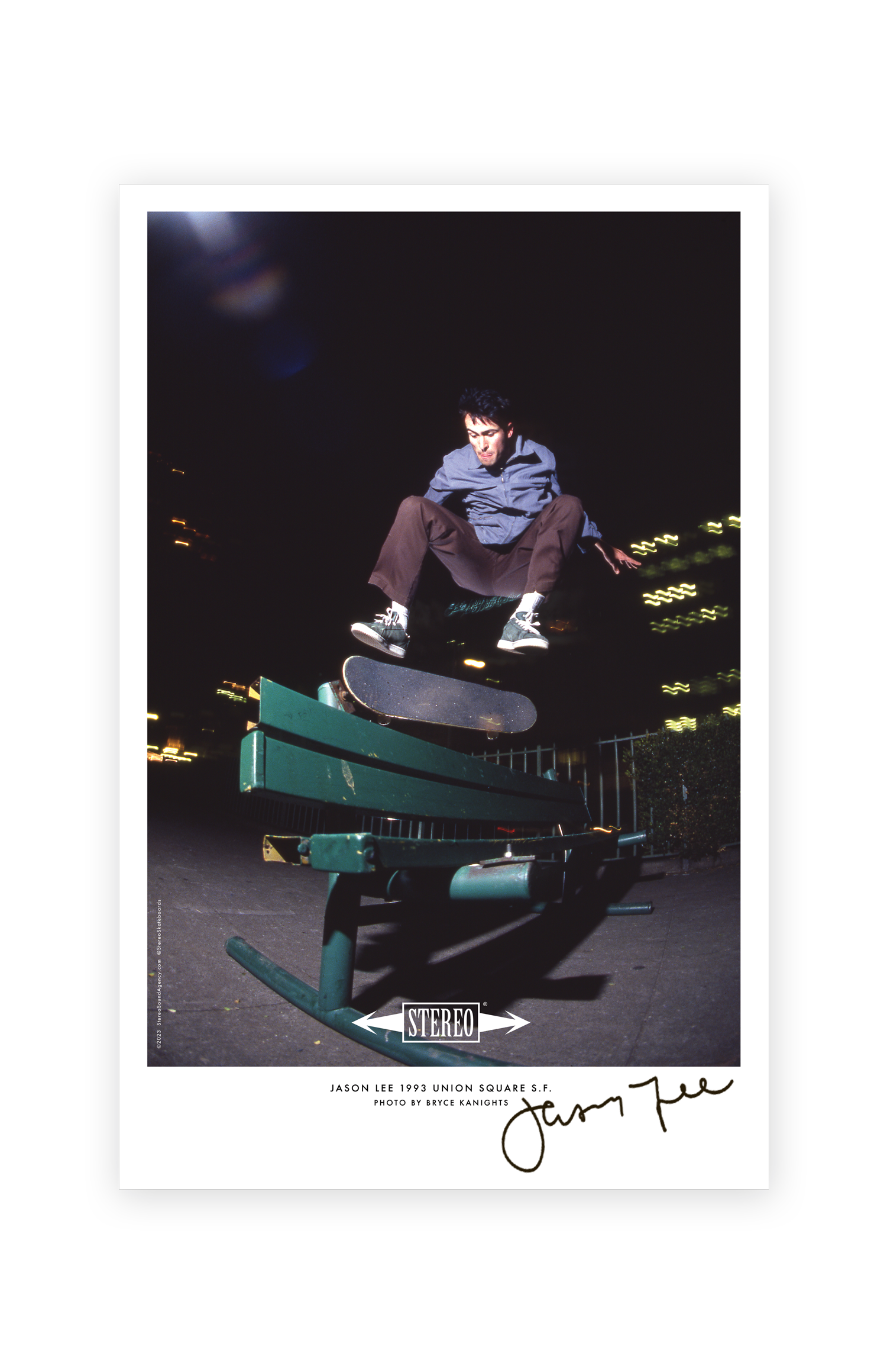 Jason Lee Signed "Union Square" 11" x 17" Poster, SF, CA 1994.